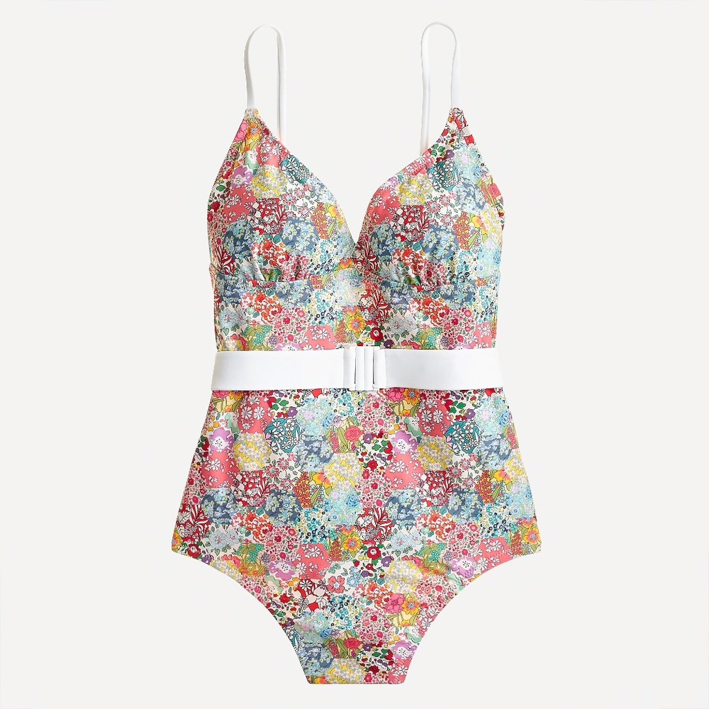 J Crew Belted one-piece in Liberty® Patchwork Dream floral with belt 8 10 12